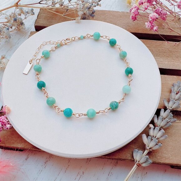 New Amazonite Gold Bracelet | Handmade in British Columbia - Picture 4 of 6